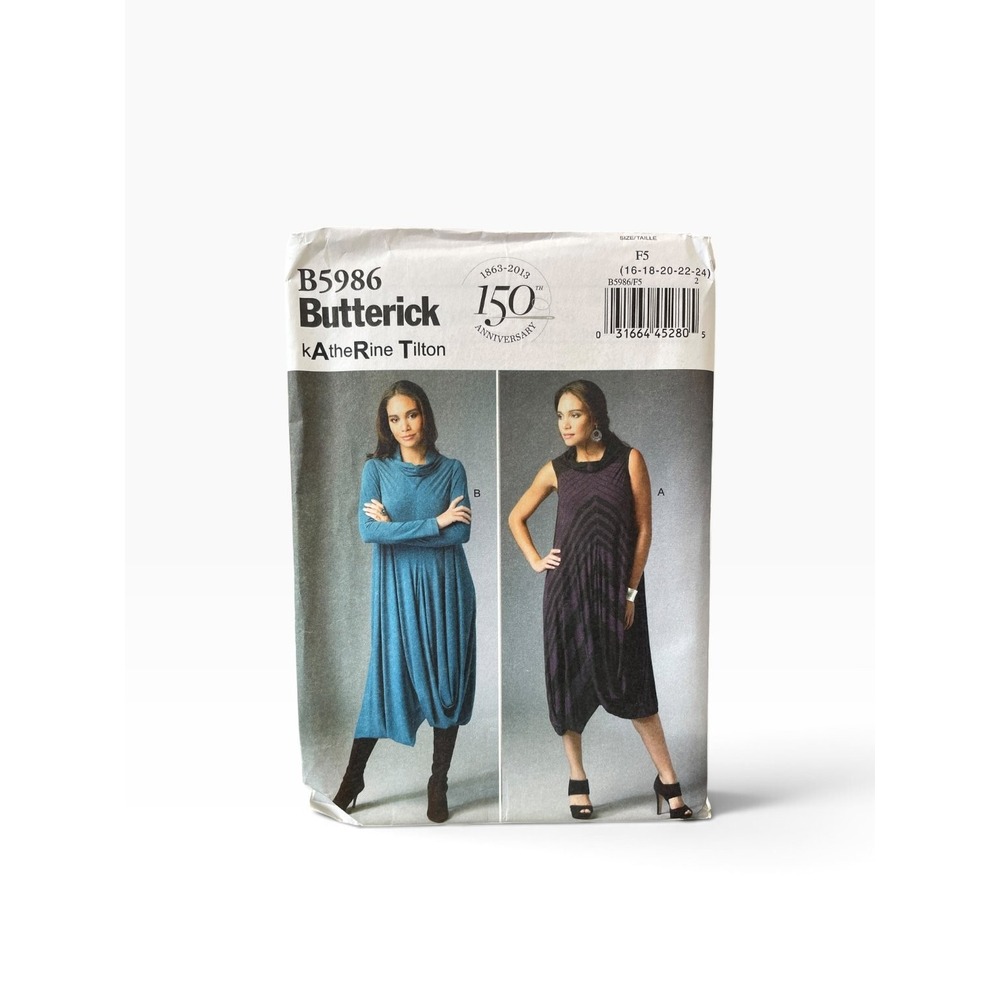 Butterick Sewing Pattern Katherine Tilton Dress Misses 16-24 B5986 Uncut FF